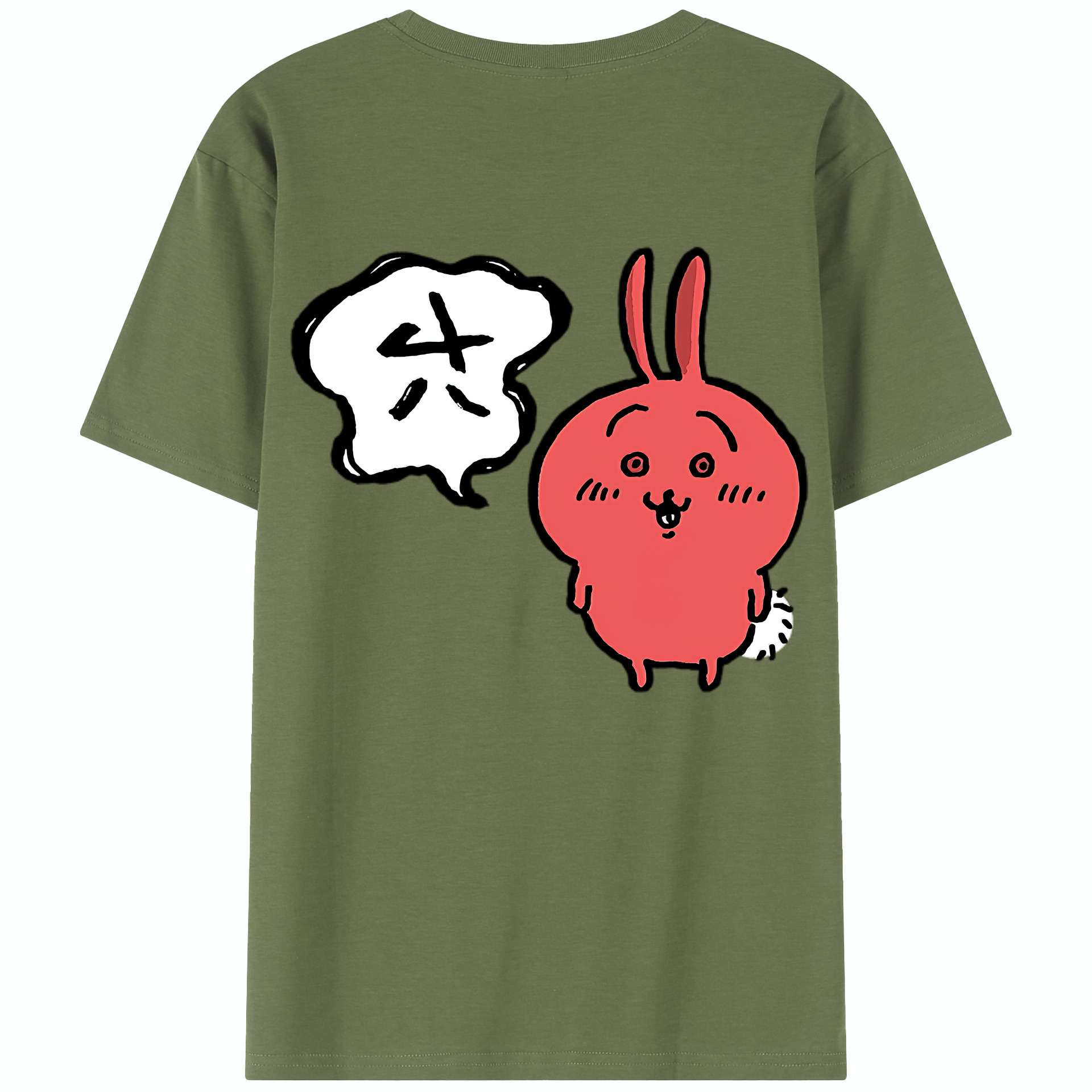 （画像用） ちいかわ ハチワレ Chii-kawa hachiware 綿100％半袖Tシャツ（背面プリント）